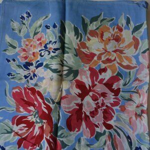 Beautiful Hand Stitched Blue Multi Color 30" X 32" Women's Cotton Scarf New